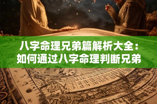 八字命理兄弟篇解析大全：如何通过八字命理判断兄弟之间的关系