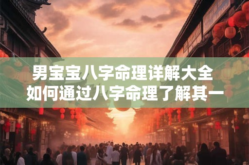 男宝宝八字命理详解大全 如何通过八字命理了解其一生运势