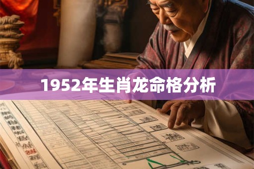 1952年生肖龙命格分析 1952年生肖龙命格分析