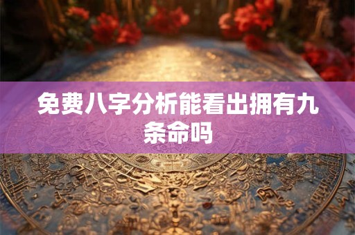 免费八字分析能看出拥有九条命吗