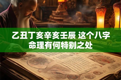 乙丑丁亥辛亥壬辰 这个八字命理有何特别之处