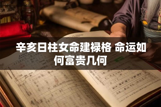 辛亥日柱女命建禄格 命运如何富贵几何