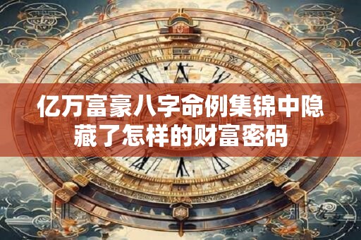 亿万富豪八字命例集锦中隐藏了怎样的财富密码
