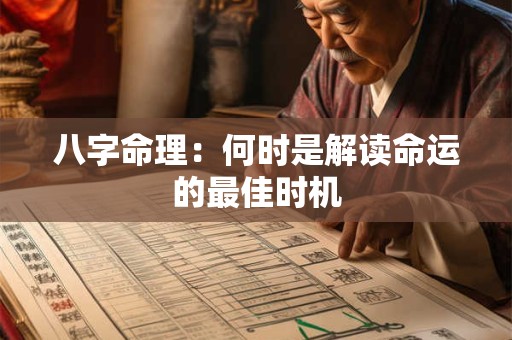 八字命理：何时是解读命运的最佳时机