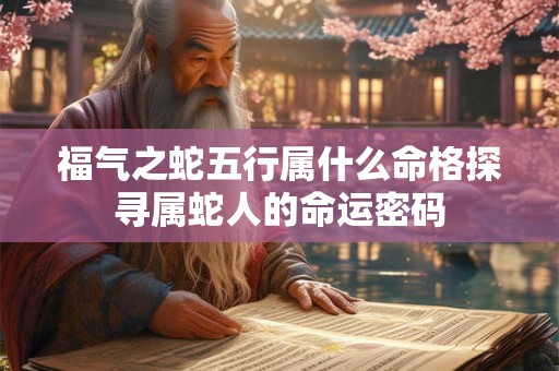 福气之蛇五行属什么命格探寻属蛇人的命运密码