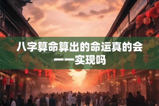 八字算命算出的命运真的会一一实现吗