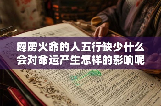 霹雳火命的人五行缺少什么会对命运产生怎样的影响呢
