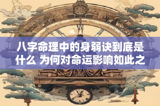 八字命理中的身弱诀到底是什么 为何对命运影响如此之大