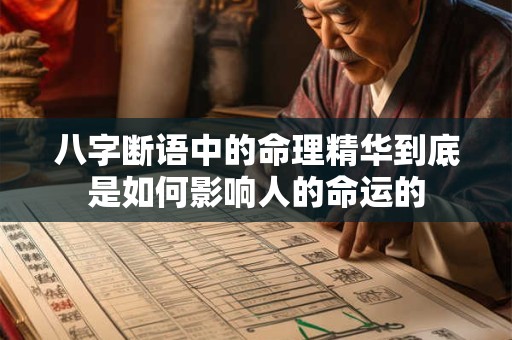 八字断语中的命理精华到底是如何影响人的命运的