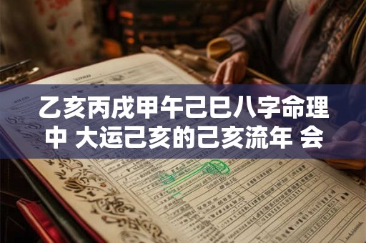 乙亥丙戌甲午己巳八字命理中 大运己亥的己亥流年 会发生什么