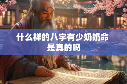 什么样的八字有少奶奶命 是真的吗 什么样的八字有少奶奶命 是真的吗