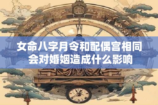 女命八字月令和配偶宫相同 会对婚姻造成什么影响