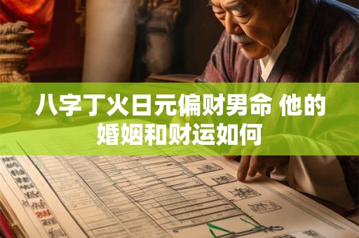 八字丁火日元偏财男命 他的婚姻和财运如何