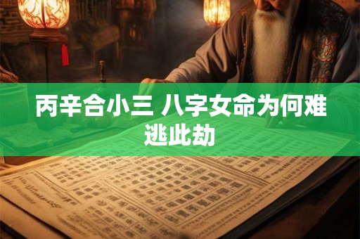 丙辛合小三 八字女命为何难逃此劫