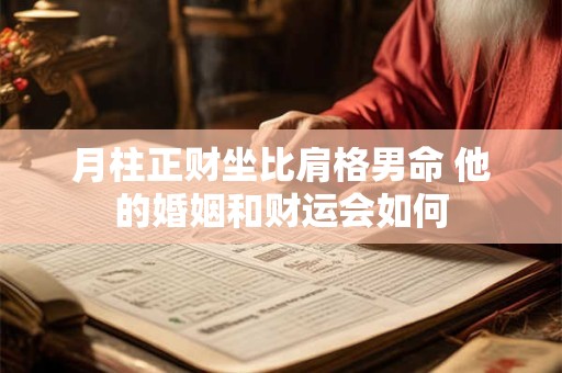 月柱正财坐比肩格男命 他的婚姻和财运会如何