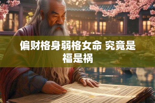 偏财格身弱格女命 究竟是福是祸