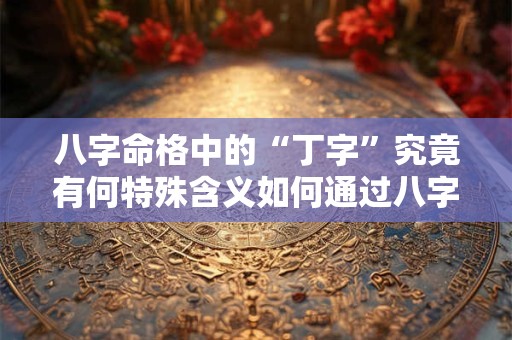 八字命格中的“丁字”究竟有何特殊含义如何通过八字判断是否犯丁字命格