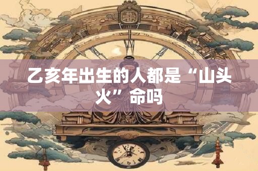 乙亥年出生的人都是“山头火”命吗