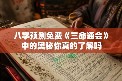 八字预测免费《三命通会》中的奥秘你真的了解吗