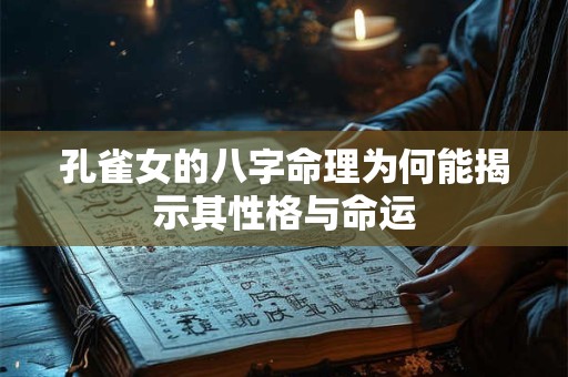 孔雀女的八字命理为何能揭示其性格与命运