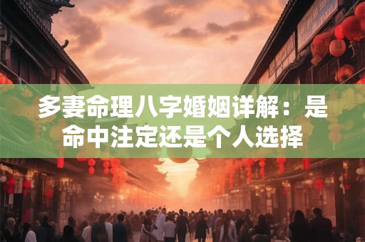 多妻命理八字婚姻详解：是命中注定还是个人选择