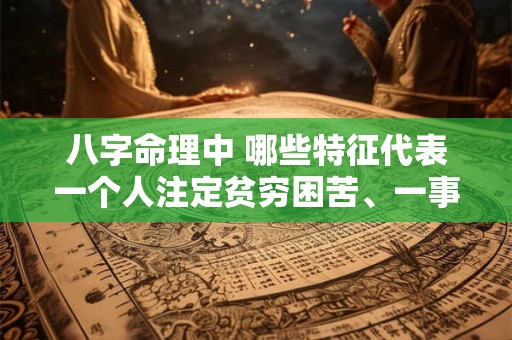八字命理中 哪些特征代表一个人注定贫穷困苦、一事无成