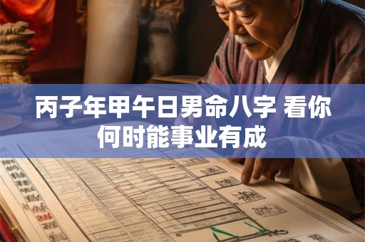 丙子年甲午日男命八字 看你何时能事业有成