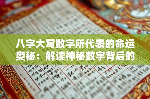 八字大写数字所代表的命运奥秘：解读神秘数字背后的人生密码