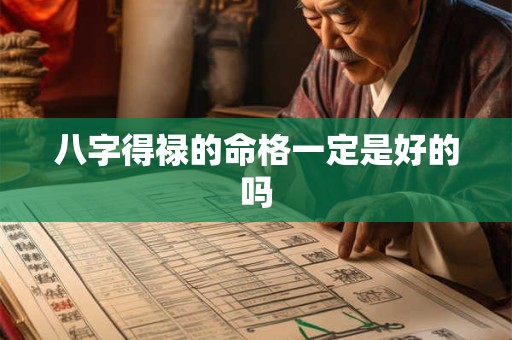 八字得禄的命格一定是好的吗