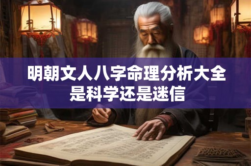明朝文人八字命理分析大全 是科学还是迷信