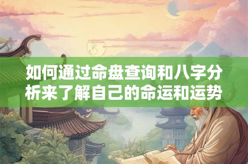 如何通过命盘查询和八字分析来了解自己的命运和运势