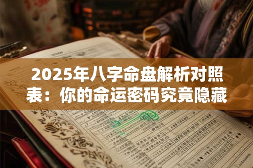 2025年八字命盘解析对照表：你的命运密码究竟隐藏着什么