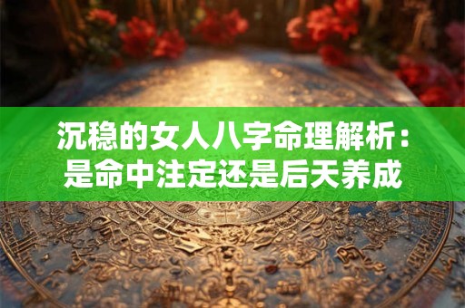 沉稳的女人八字命理解析：是命中注定还是后天养成