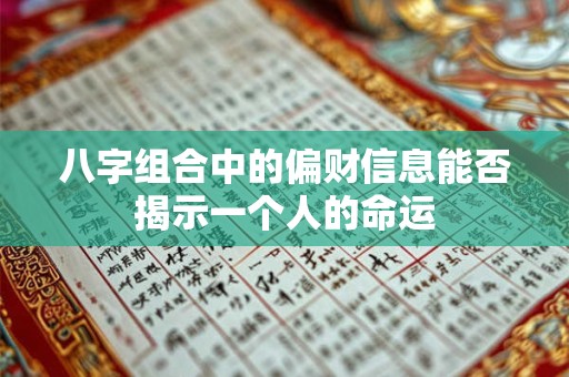 八字组合中的偏财信息能否揭示一个人的命运