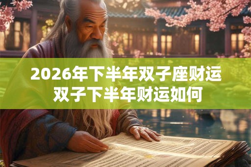 2026年下半年双子座财运 双子下半年财运如何