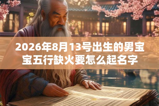 2026年8月13号出生的男宝宝五行缺火要怎么起名字