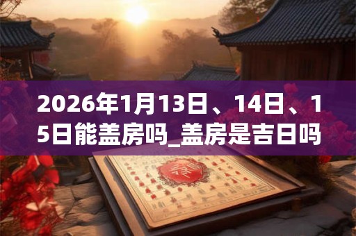 2026年1月13日、14日、15日能盖房吗_盖房是吉日吗