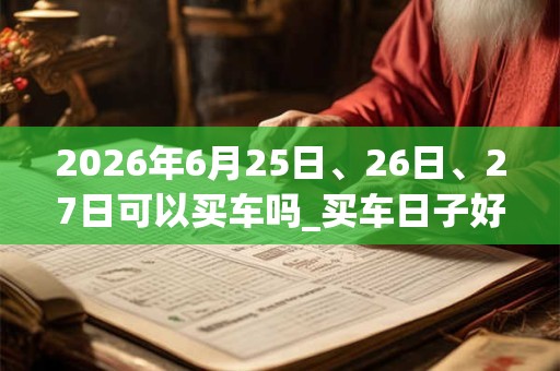 2026年6月25日、26日、27日可以买车吗_买车日子好吗