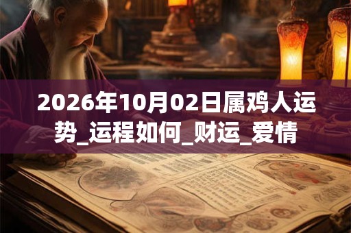 2026年10月02日属鸡人运势_运程如何_财运_爱情