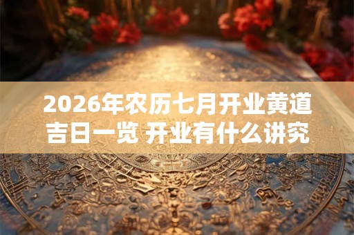 2026年农历七月开业黄道吉日一览 开业有什么讲究