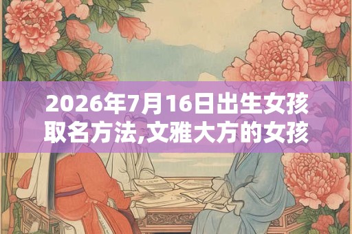 2026年7月16日出生女孩取名方法,文雅大方的女孩名字