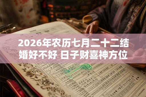 2026年农历七月二十二结婚好不好 日子财喜神方位 2026年农历七月二十二结婚好不好 日子财喜神方位