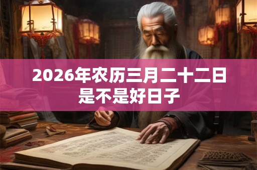 2026年农历三月二十二日是不是好日子