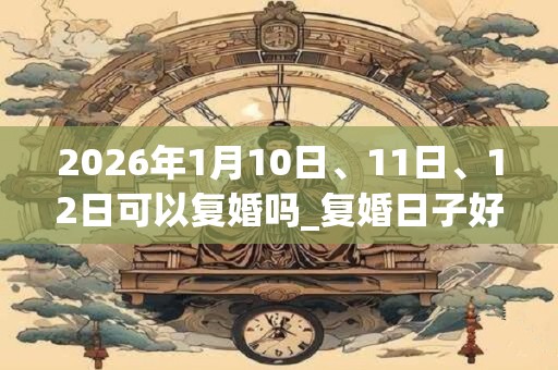 2026年1月10日、11日、12日可以复婚吗_复婚日子好吗