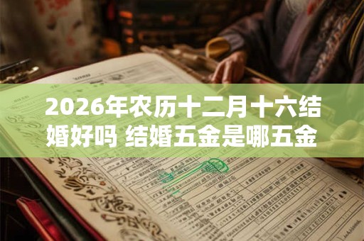 2026年农历十二月十六结婚好吗 结婚五金是哪五金 2026年农历十二月十六结婚好吗 结婚五金是哪五金