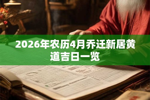 2026年农历4月乔迁新居黄道吉日一览 2026年农历4月乔迁新居黄道吉日一览
