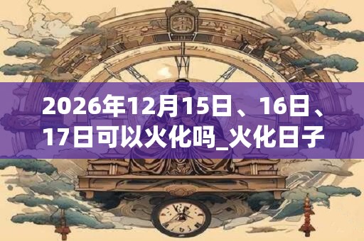 2026年12月15日、16日、17日可以火化吗_火化日子好吗