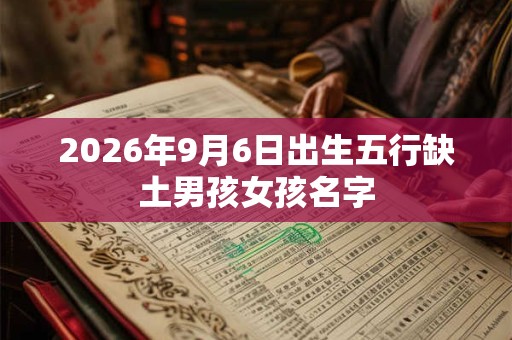 2026年9月6日出生五行缺土男孩女孩名字 2026年9月6日出生五行缺土男孩女孩名字
