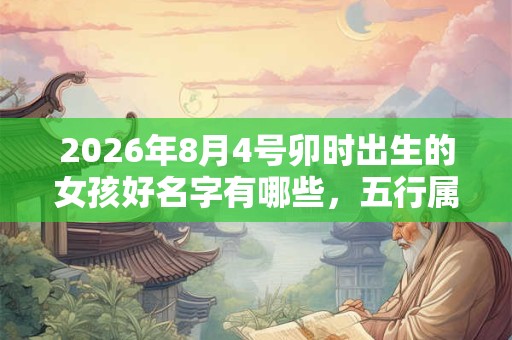 2026年8月4号卯时出生的女孩好名字有哪些，五行属什么