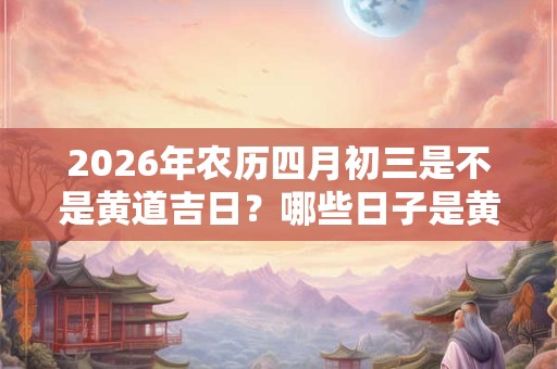 2026年农历四月初三是不是黄道吉日?哪些日子是黄道吉日? 2026年农历四月初三是不是黄道吉日?哪些日子是黄道吉日?